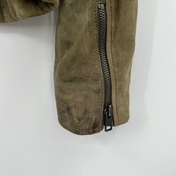 Lucky Brand Green Zip Leather Jacket | Size M - Picture 3 of 12